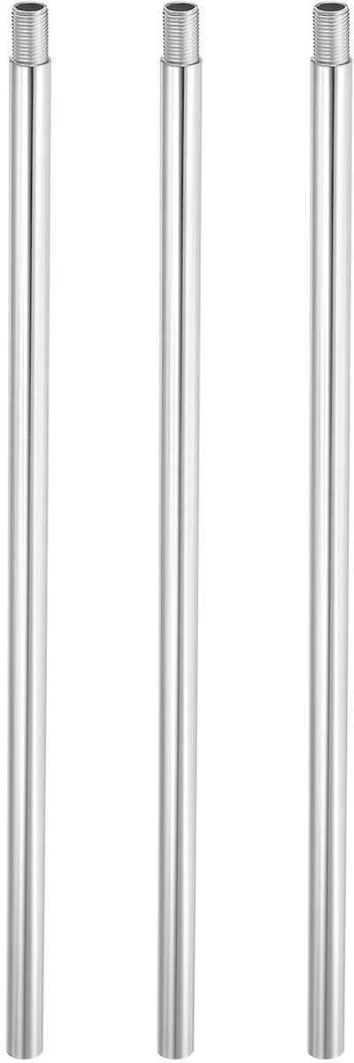 Sets van 29,5 cm (11,8 inch), M10 x 1 mm, fijne schroefdraad, met lampbuizen voor hanglampen, eilandverlichting, zilverkleurig
