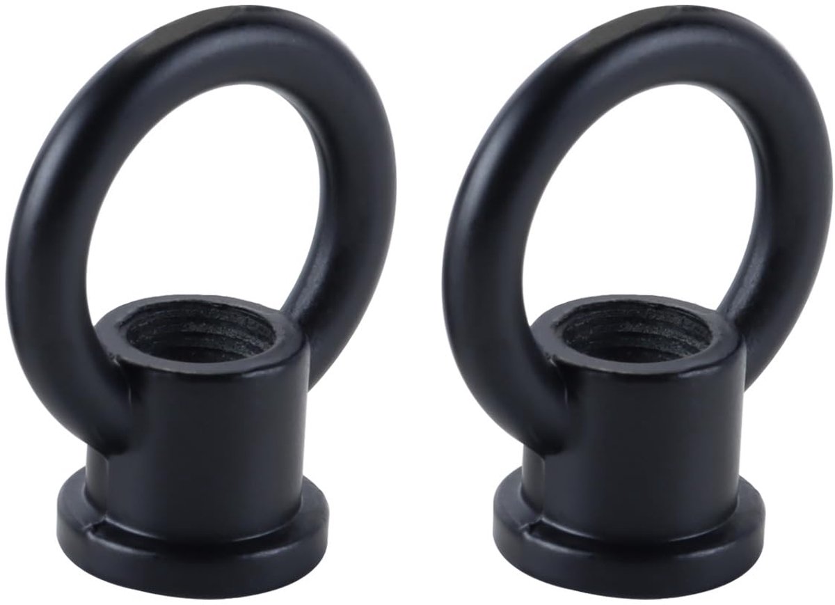2 stuks oogmoeren, dragende haak voor barlamp, 29 x 35 mm M10-schroefdraad, ringvormig vrouwelijk oog voor hanglamp, kroonluchter (zwart)
