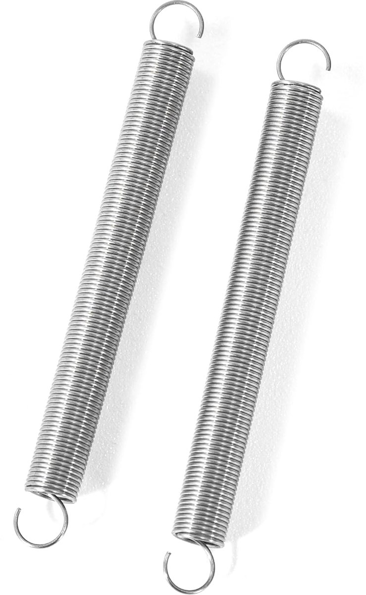 30 mm spanveren met haken, veren van roestvrij staal, draaddiameter 0,25 mm, buitendiameter 3 mm, kracht 0,13 kg, 20 stuks
