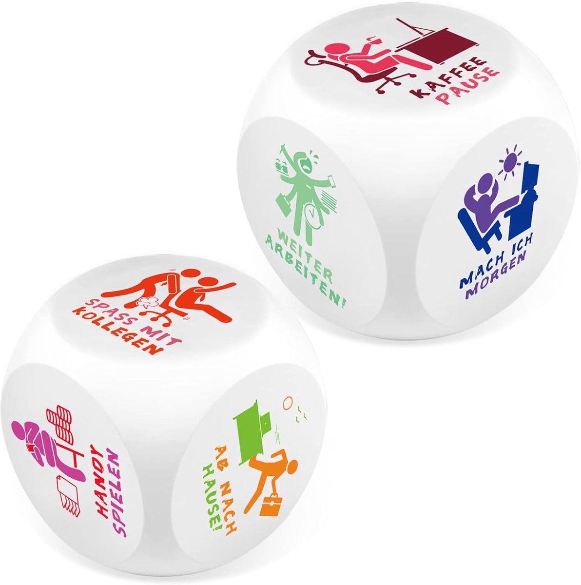 2-Pack Anti-Stress Kubus, Stress Kubus met 6 Grappige Acties om Stress te Verminderen, PU Schuim Anti-Stress Speelgoed Cadeau voor Kantoor Collega's Studenten Vrienden-Portret Patroon