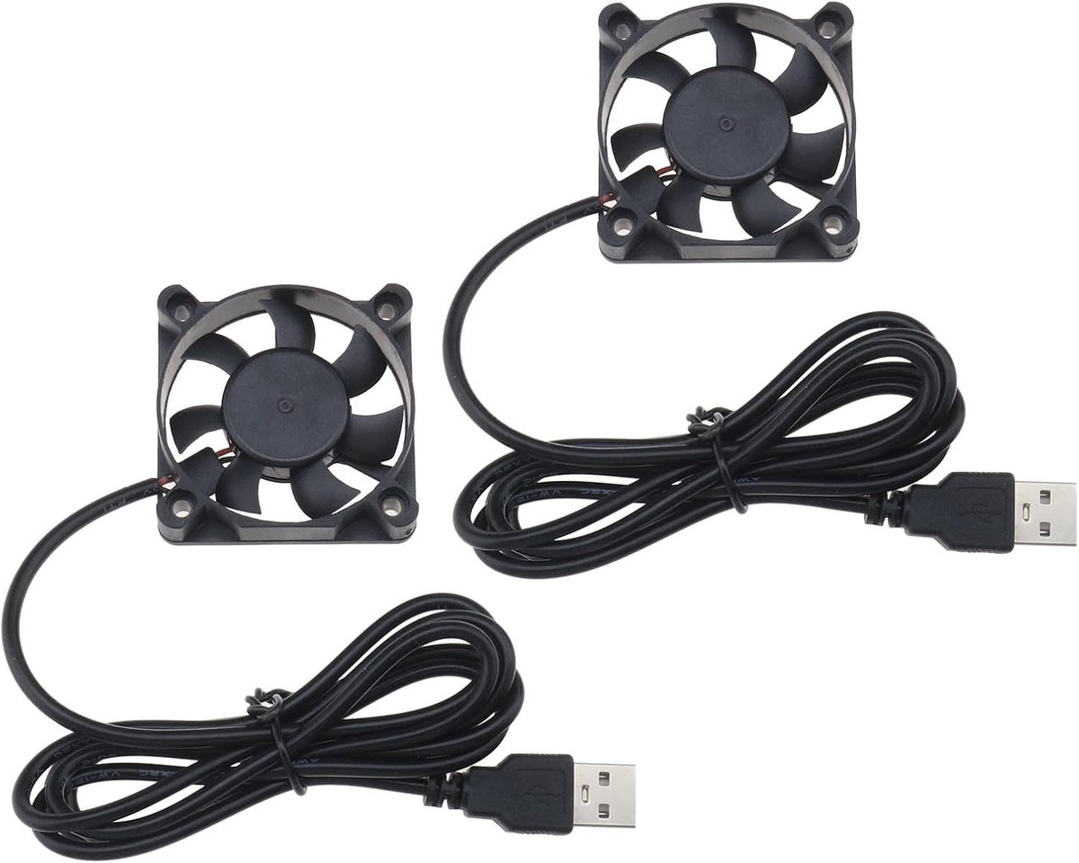 Borstelloze USB-ventilator DC 5 V 0,13 A 50 mm x 50 mm 5200 RPM voor computer game console DVR router 1,2 meter kabellengte