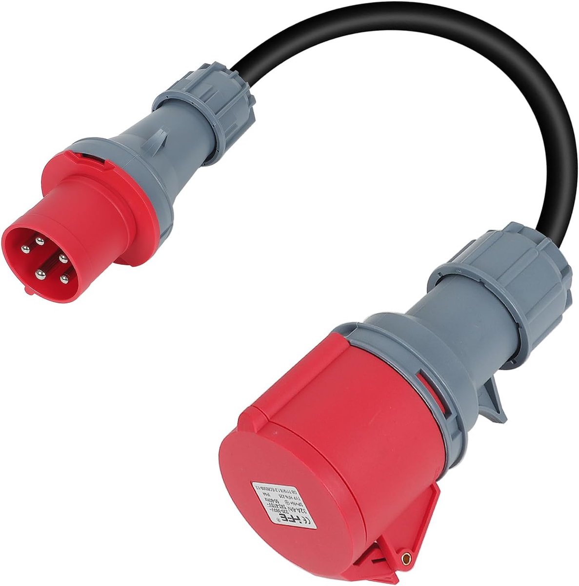 CEE-adapter 32A 400V 5P stekker op 63A 400V, 5G6 5P, CEE-stroomadapter stekker en stopcontact, 5P-koppeling
