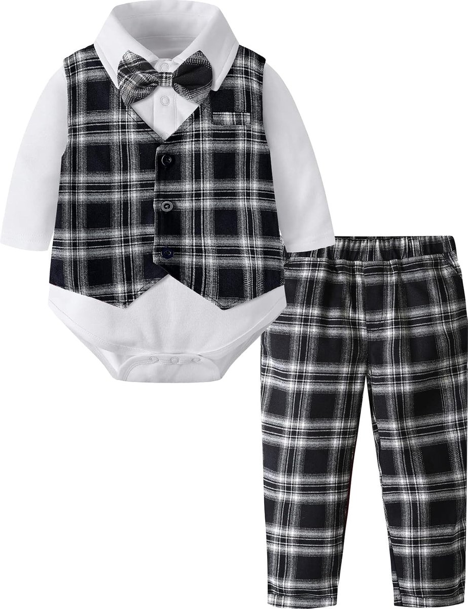 baby jongen formele bodysuit - mintgroen - 3-delige tuxedo set - perfect voor doop - SnelShoppen