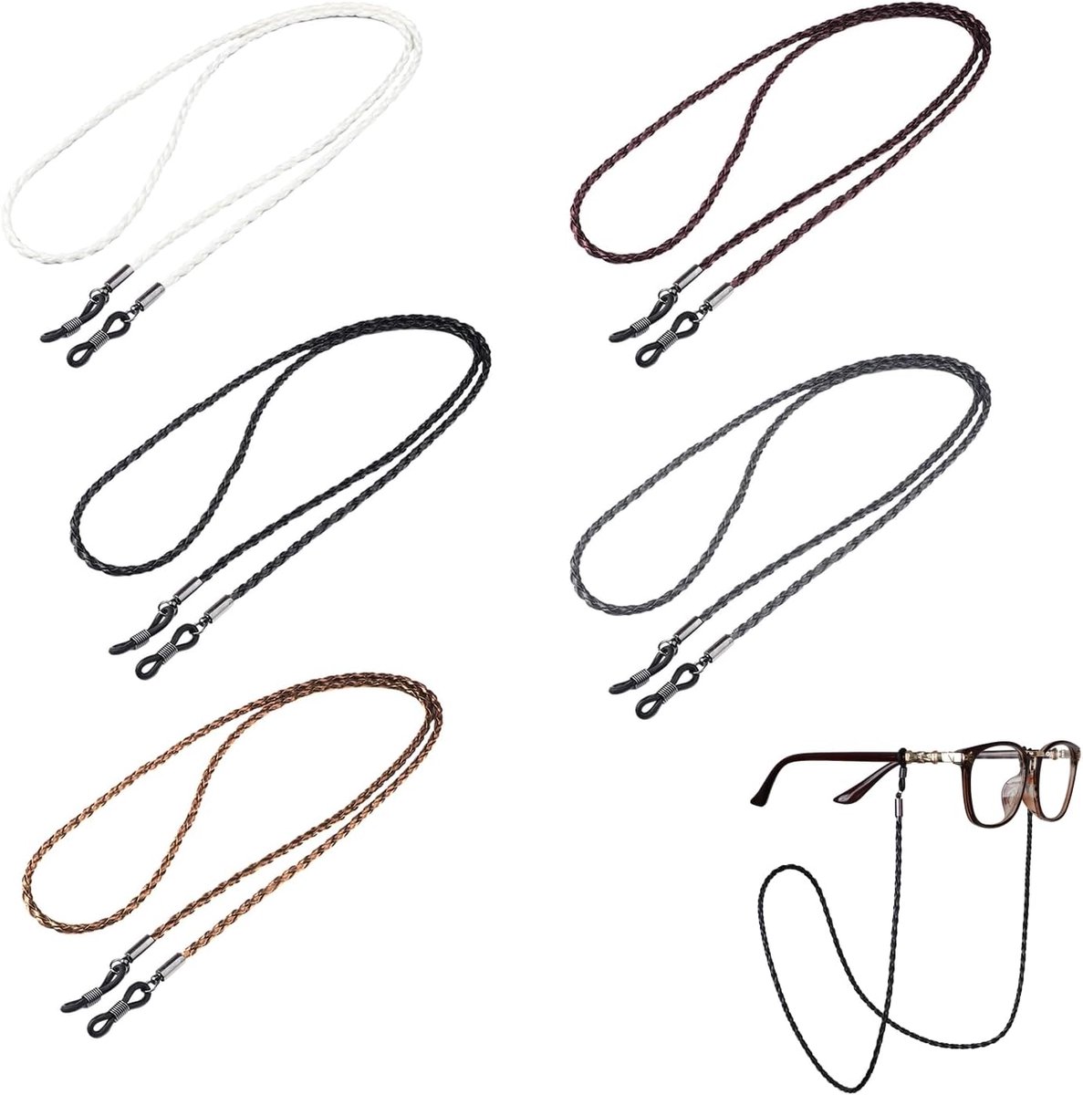 Zonnebrilketting 70 cm - Elegant leer - UV-bescherming - Trendy accessoire voor zonnebrillen - ShopVlot