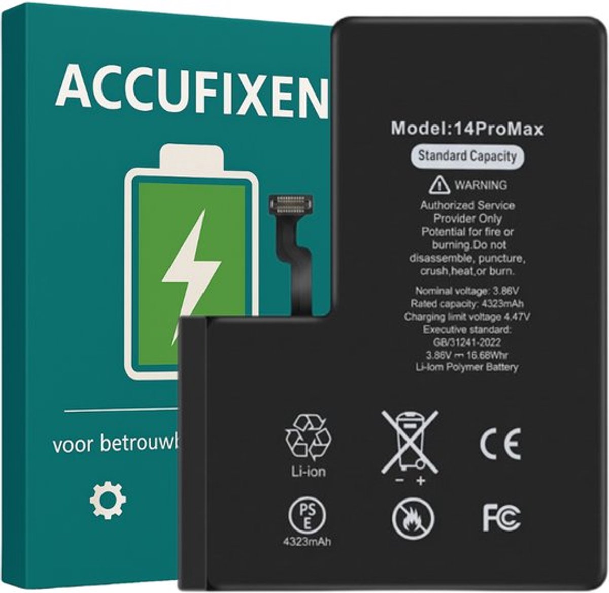 iPhone 14 Pro Max Batterij - voor Reparatie - A+ Kwaliteit - met Batterijsticker