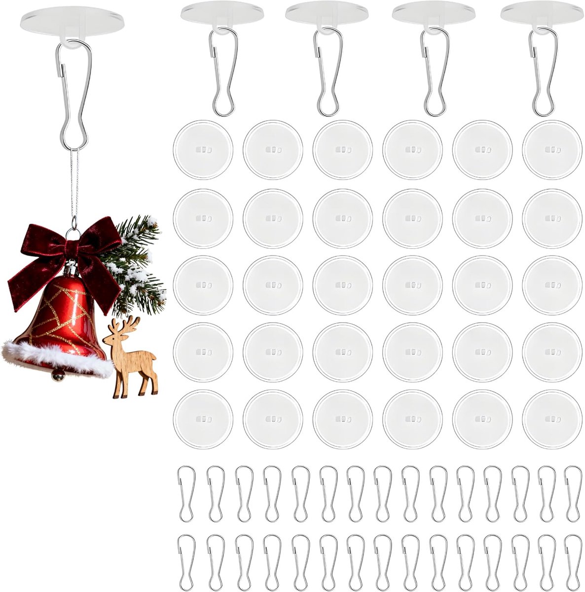 Ceiling hooks 30 mm - transparant - zelfklevend - ideaal voor ophangen - ShopVlot