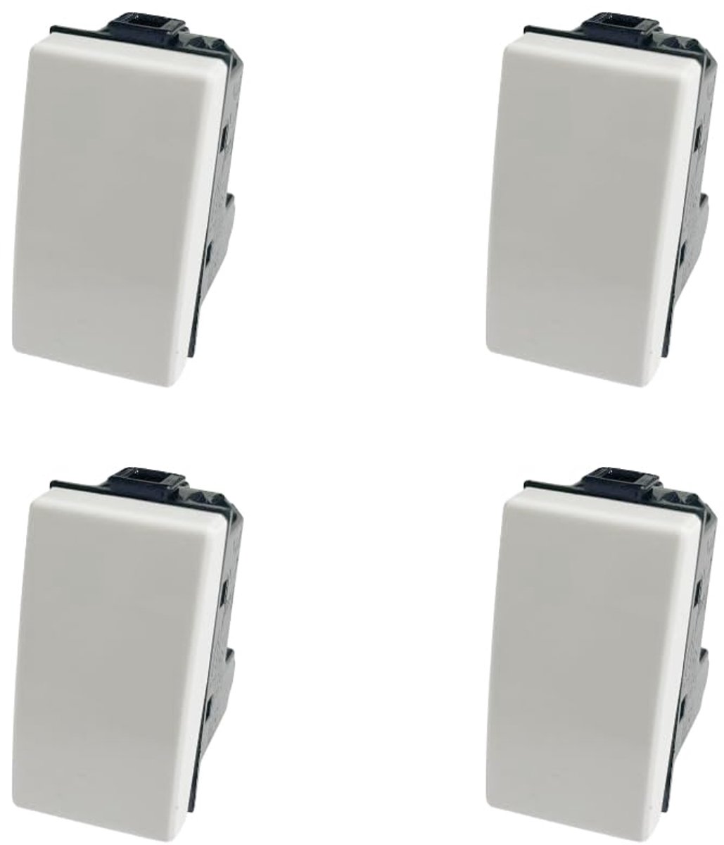 Schakelaar set 4 unipolaire 16A 250V - Compatibel met Matix serie - Hoge betrouwbaarheid - Voor eenvoudig gebruik - ShopVlot