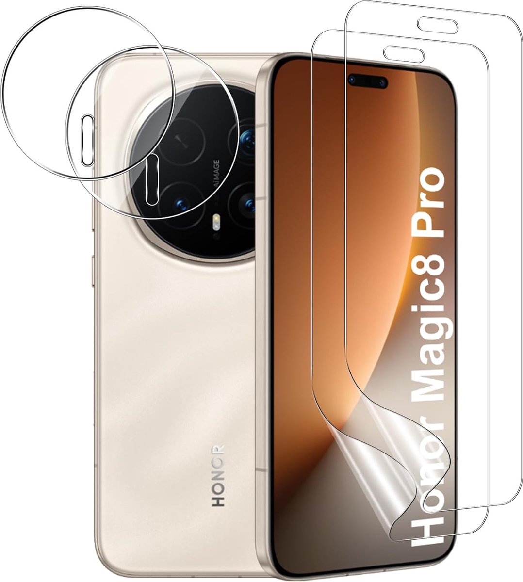Hidrogel screen protector voor Honor Magic 8 Pro - flexibele TPU film - camera lens bescherming - zelfherstellend - ShopVlot
