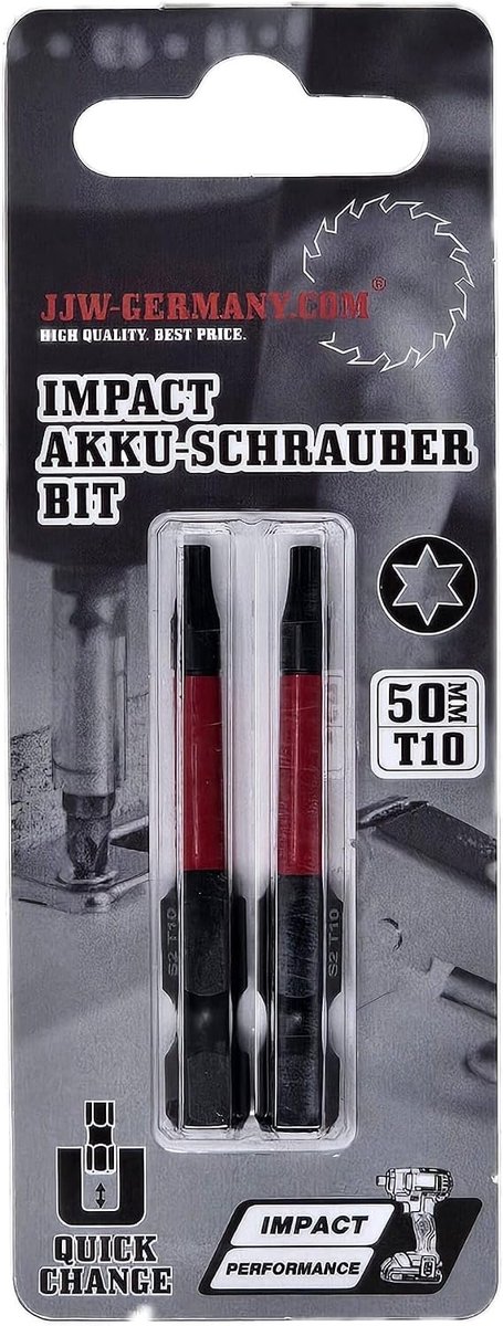 Accuschroevendraaier bits T10/T15/T20/T25/T27/T30 en T40 x 50 mm - Impact Torx - 10x levensduur - Speciale torsiezone - ShopVlot