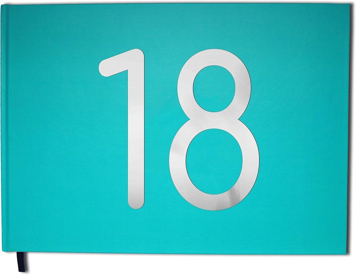 Gastenboek 18 Jaar - Luxe Matte Cover - Chrome Letters - Bewaar je verjaardag herinneringen - ShopVlot