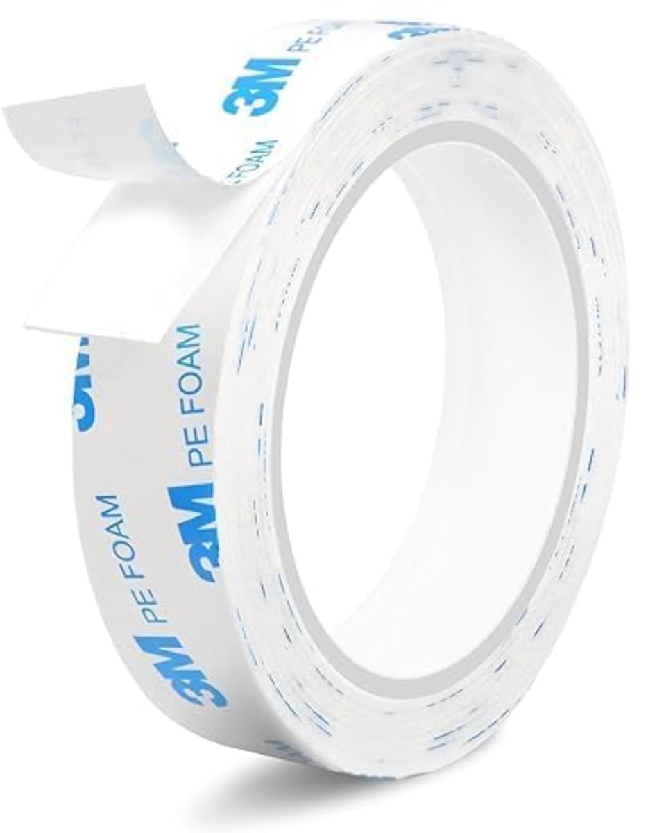 Dubbelzijdige PE schuim tape 20 mm x 3 m - extra sterk - flexibele applicatie - ideaal voor bevestigen - ShopVlot