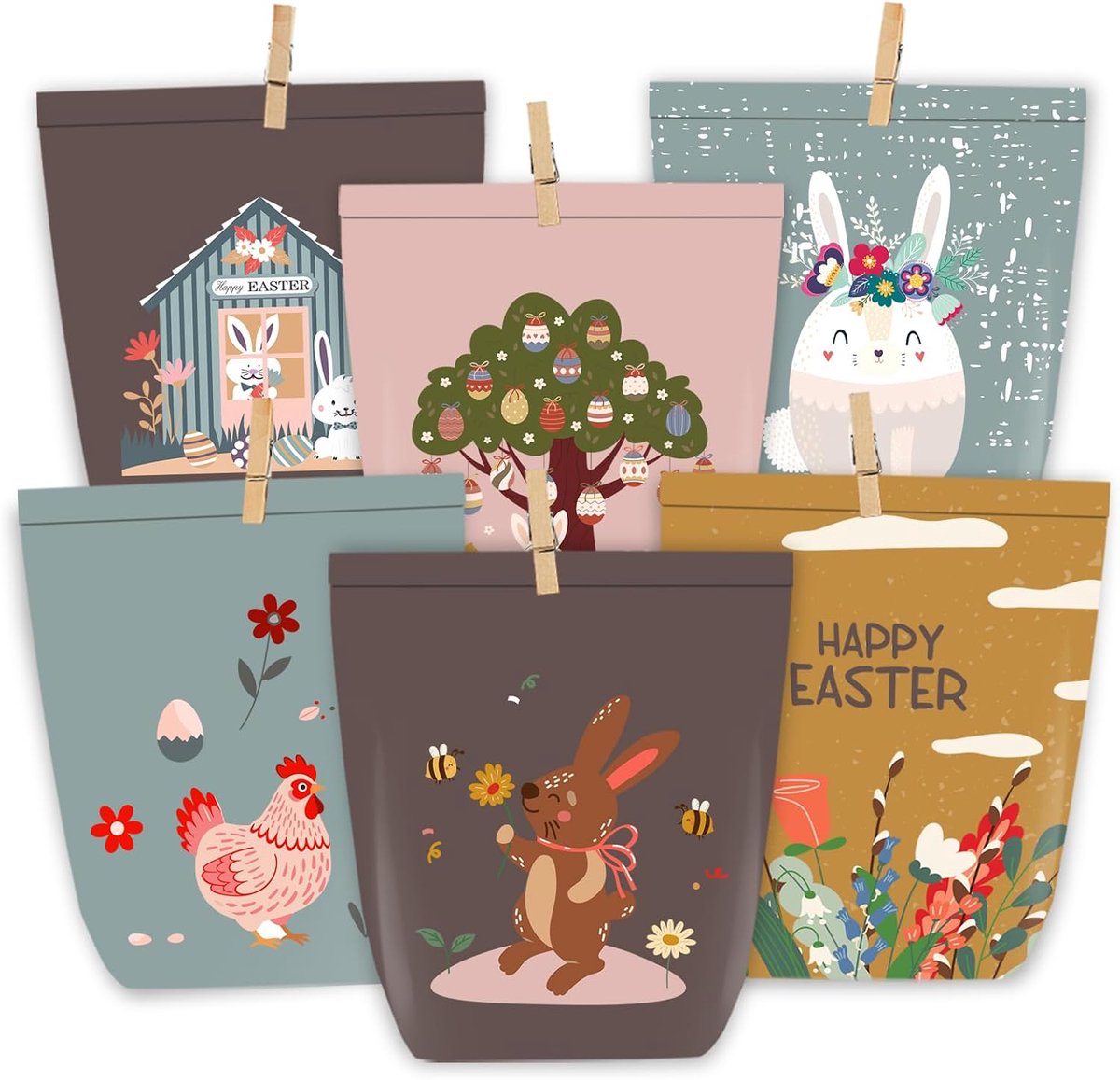 Cadeauzakjes Pasen - Kleurrijk - Herbruikbaar - Perfect voor Paasgeschenken - ShopVlot