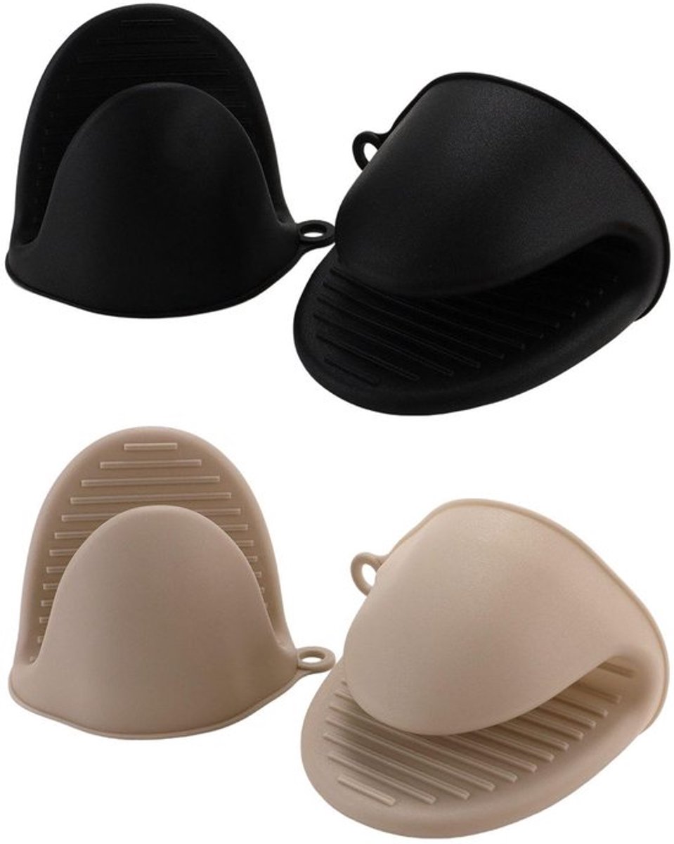 Set van 4 siliconen hitte-isolatieclips, bakaccessoires, keukenhulpmiddelen, mini ovenwanten, hittebestendige wanten.
