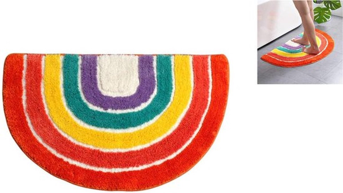 Antislip Halfronde Douchemat voor Badkamer en Keuken - Microvezel - 50 x 80 cm - Kokosmat halfrond - Badmat - Badmatten -