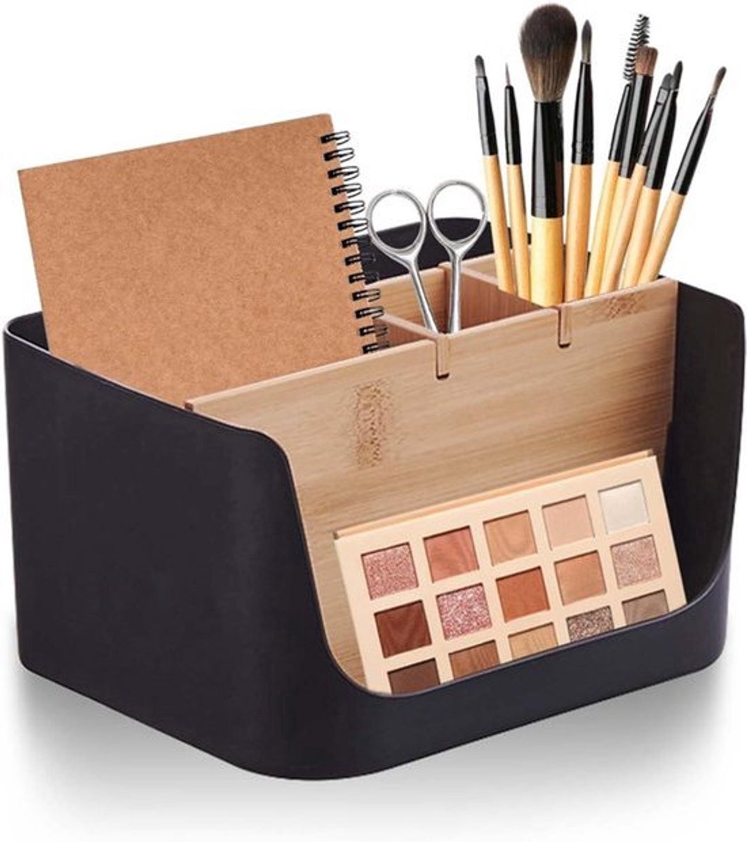 5-vaks bureau-organizer met pennenhouder voor cosmetica en zelfklevende notities