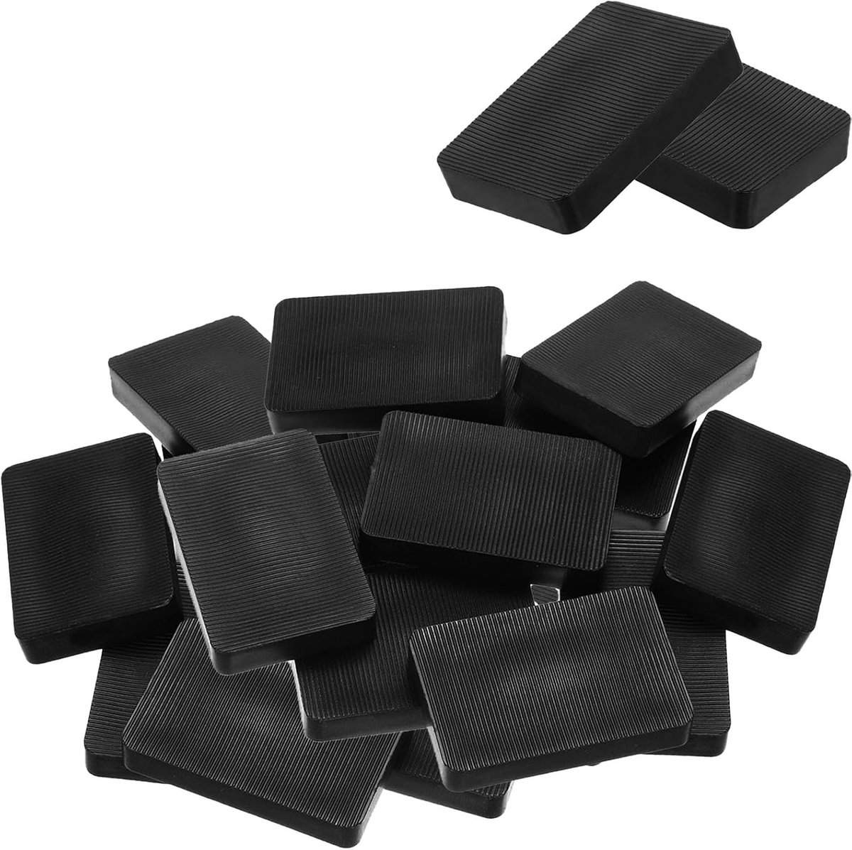 30 stuks onderlegplaten kunststof, universele afstandhouders kunststof, 60 x 40 x 10 mm kunststof beglazingsblokken, afstandhouders voor ramen, afstandhouders, set, voor deurmontage compensatie, zwart