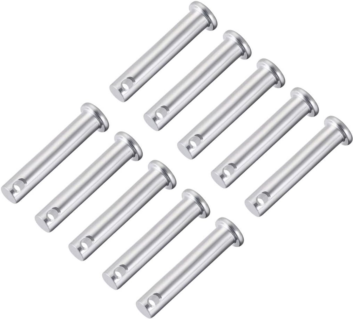 Sourcing map 10 stuks eengat vorkbouten 8 mm x 20 mm platte kop verzinkt staal 8mm x 40mm 10 Pcs