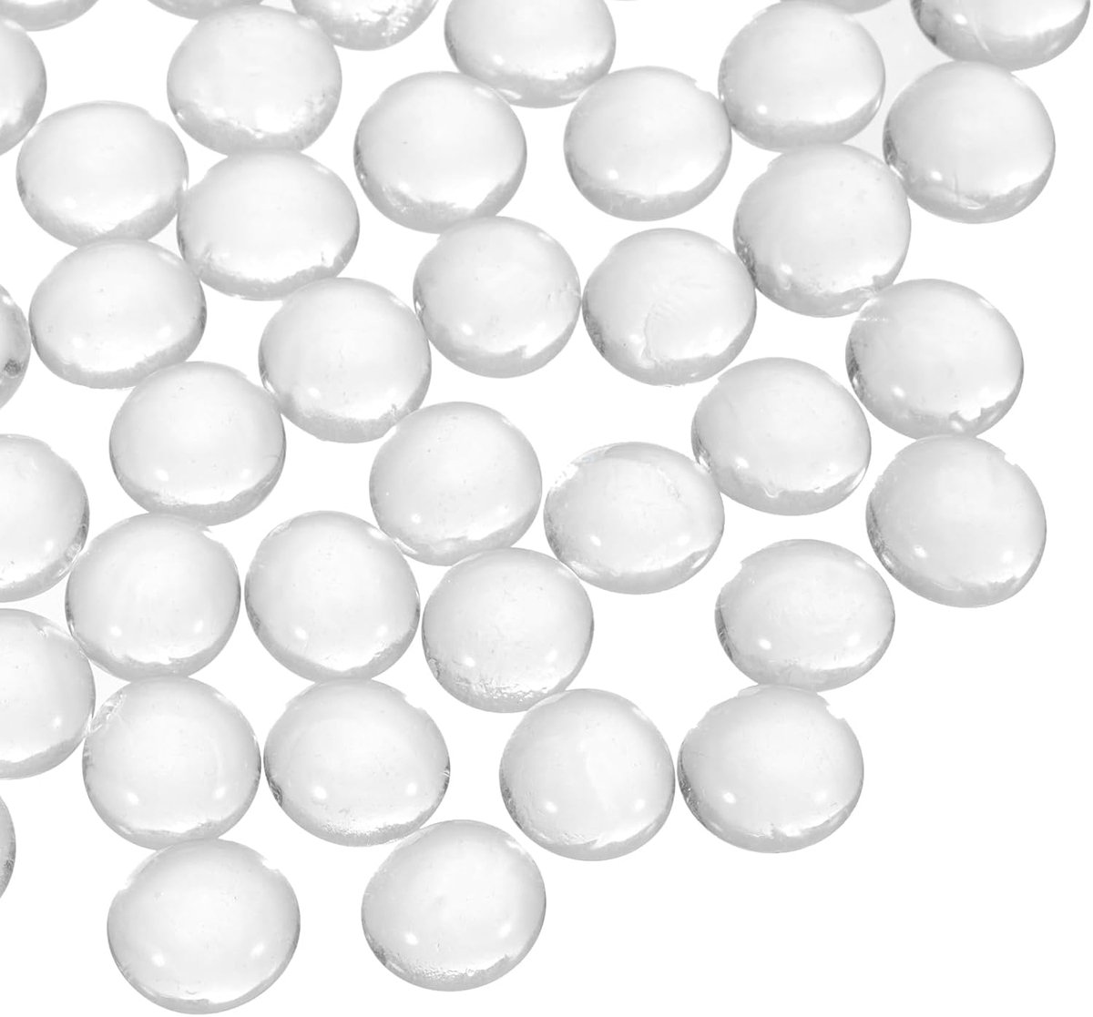 Glasparels, 20 stuks platte glazen edelstenen, helder, 0,22 lbs (0,47-0,55 inch), glazen ks, kiezelstenen voor vazenvulling, aquarium, decoratie, doe-het-zelf handwerk