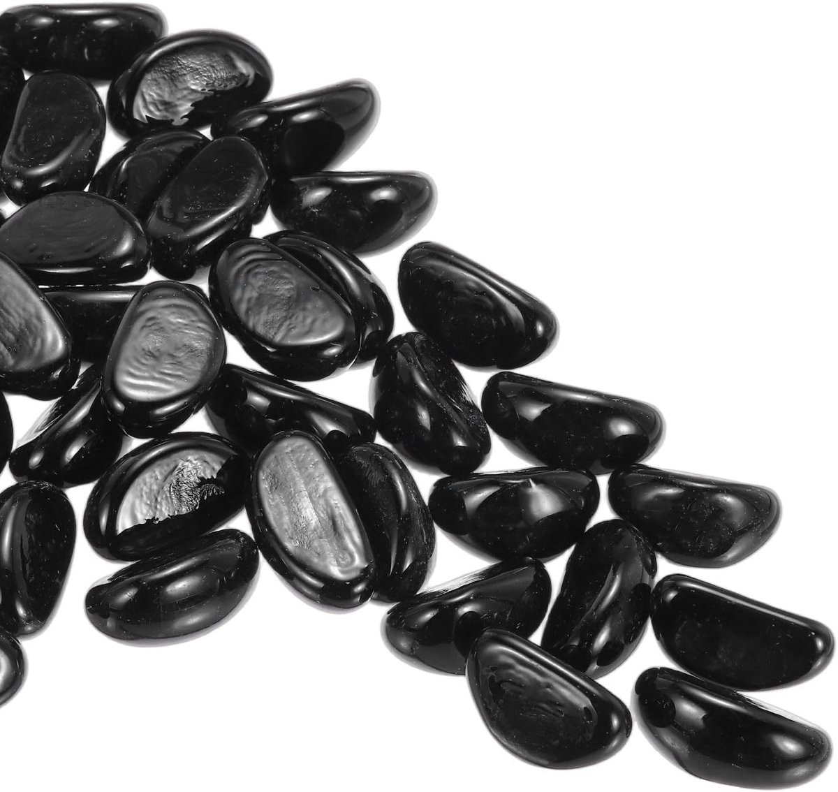 Keramische parels, platte keramische zwarte iriserende 500 g (1,1 lbs) (1,1 lbs) keramische ks kiezelstenen voor vazenvulling, aquarium, decoratie, doe-het-zelf handwerk