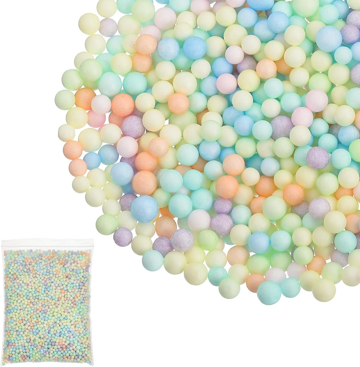 Schuimkralen, 4-6 mm schuimballen, mini-polystyreen ballen voor knutselwerk, kunsthandwerk, bruiloft, feest, thuiskunst, pastelkleuren, meerkleurig
