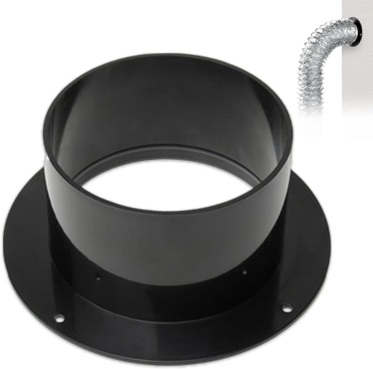 100 mm kanaalconnector flens, ventilatiekanaalconnector flens ABS wandflens connector, buisflens rechte ventilatiebuis, kanaalverbinderplaat voor ventilatiesystemen, kanaalaansluitingen, zwart