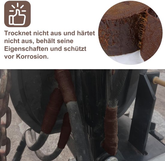 petrolatum, corrosiebeschermband, petrolatum, plakband, anti-corrosief plakband, 10 cm x 10 m, voor aardingsverbinders, diepe stalen buis, aardingsband — afbeelding 5