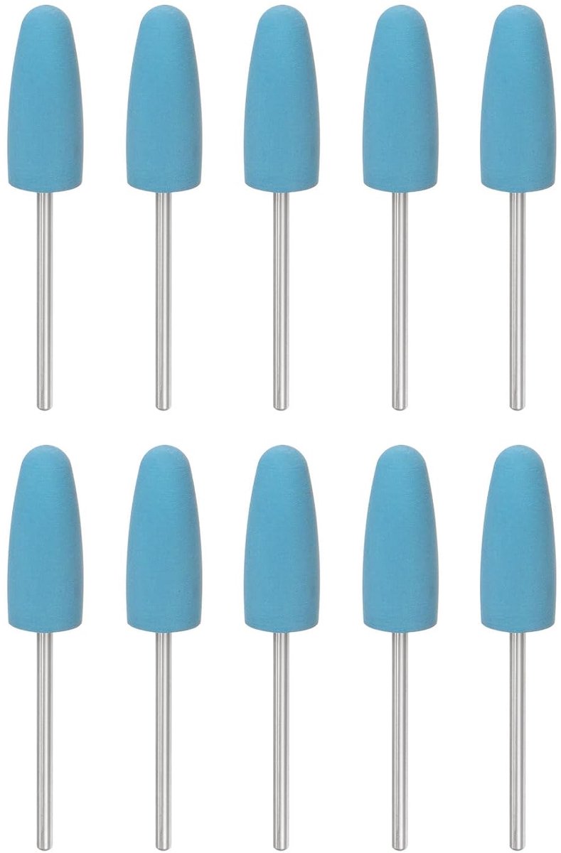 Sourcing map 10 stuks rubberen polijstbit silicone schuurwiel 2000 grit 10 mm diameter. Gemonteerde slijpkop voor elektrische slijper draaigereedschap kegelvorm