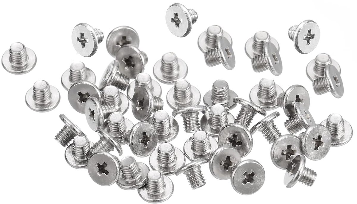 Sourcing map M3-0,5 x 3 mm, 50 stuks, platte ronde kopschroeven, 304 roestvrij staal, kruiskop, aandrijving, machineschroeven, hardware sluiting voor meubelverbinding