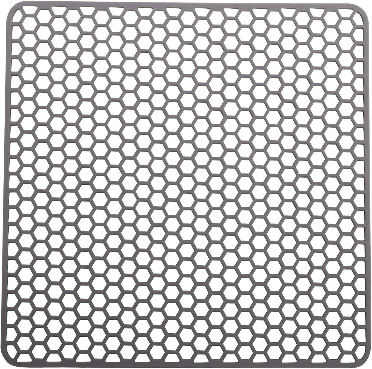 Spoelbakmat, 34,5 x 34,5 cm afdruipmat, -40-220 °C afwasmat, vaatwasmachinebestendig, spoelbakbescherming, honingraatvormige spoelbakbeschermingsmat