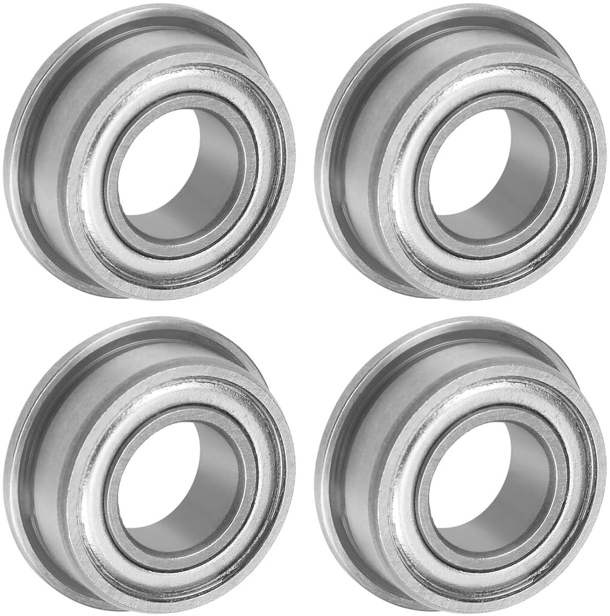 F687ZZ Geflens Kogellager 7 x 14 x 5 mm Dubbel Afgeschermd Chroom Staal Flens Lager 4 stuks