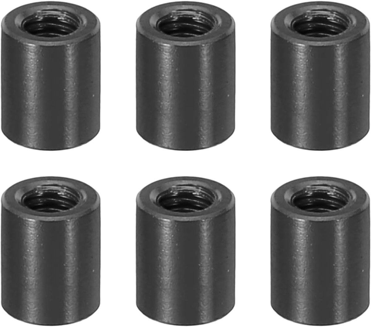 M3 aluminium afstandhouders, 6 stuks metalen afstandhouders aluminium 3 mm IDx5 mm OD x 6 mm L schroefstandaard zuilbout vrouwelijk rond, zwart