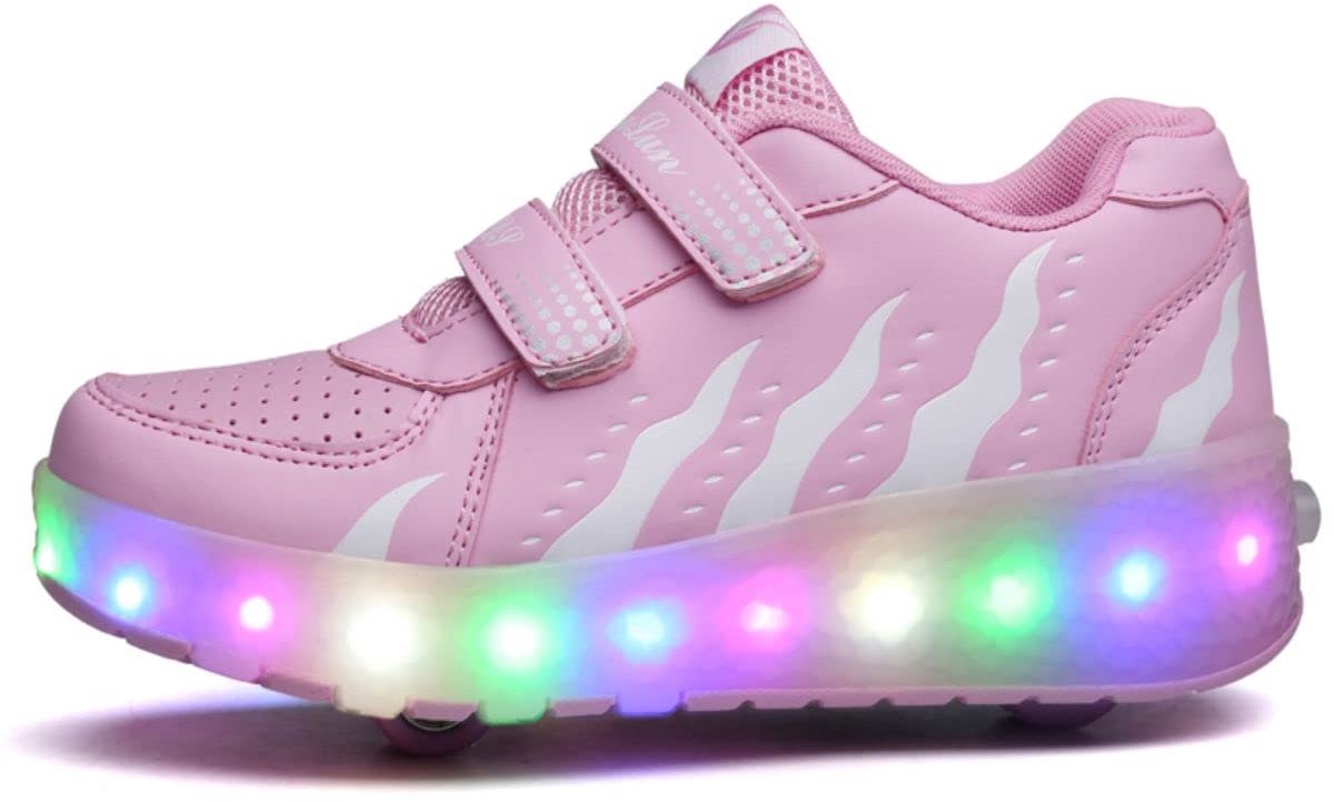 Kinderschoenen met wieltjes 2-in-1 - Gloeiende rolschaatsen - Skateboardschoenen - Perfect voor actief buitenspelen - ShopVlot