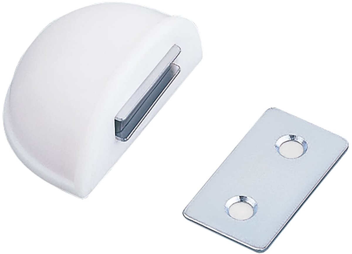Deurstopper magnetisch - Diameter 48 x 25 mm - Kunststof - Vloermontage - Bescherming voor deuren en meubels - ShopVlot
