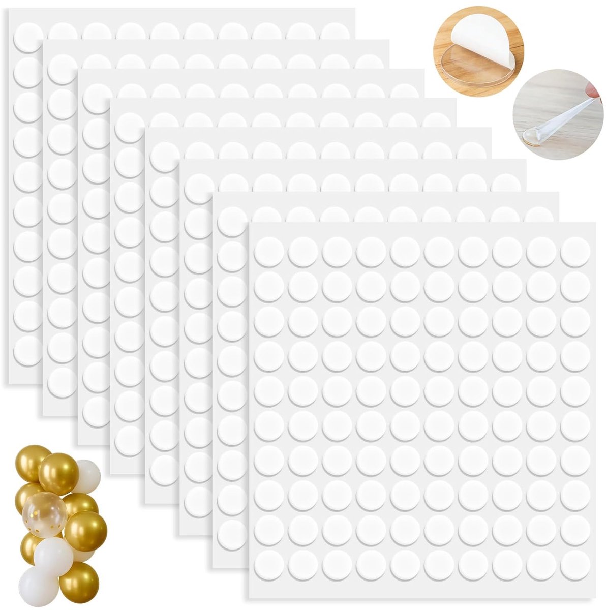 Dubbelzijdige stickers 800 stuks - transparant 0,5 mm - ideaal voor decoratie en knutselen - ShopVlot