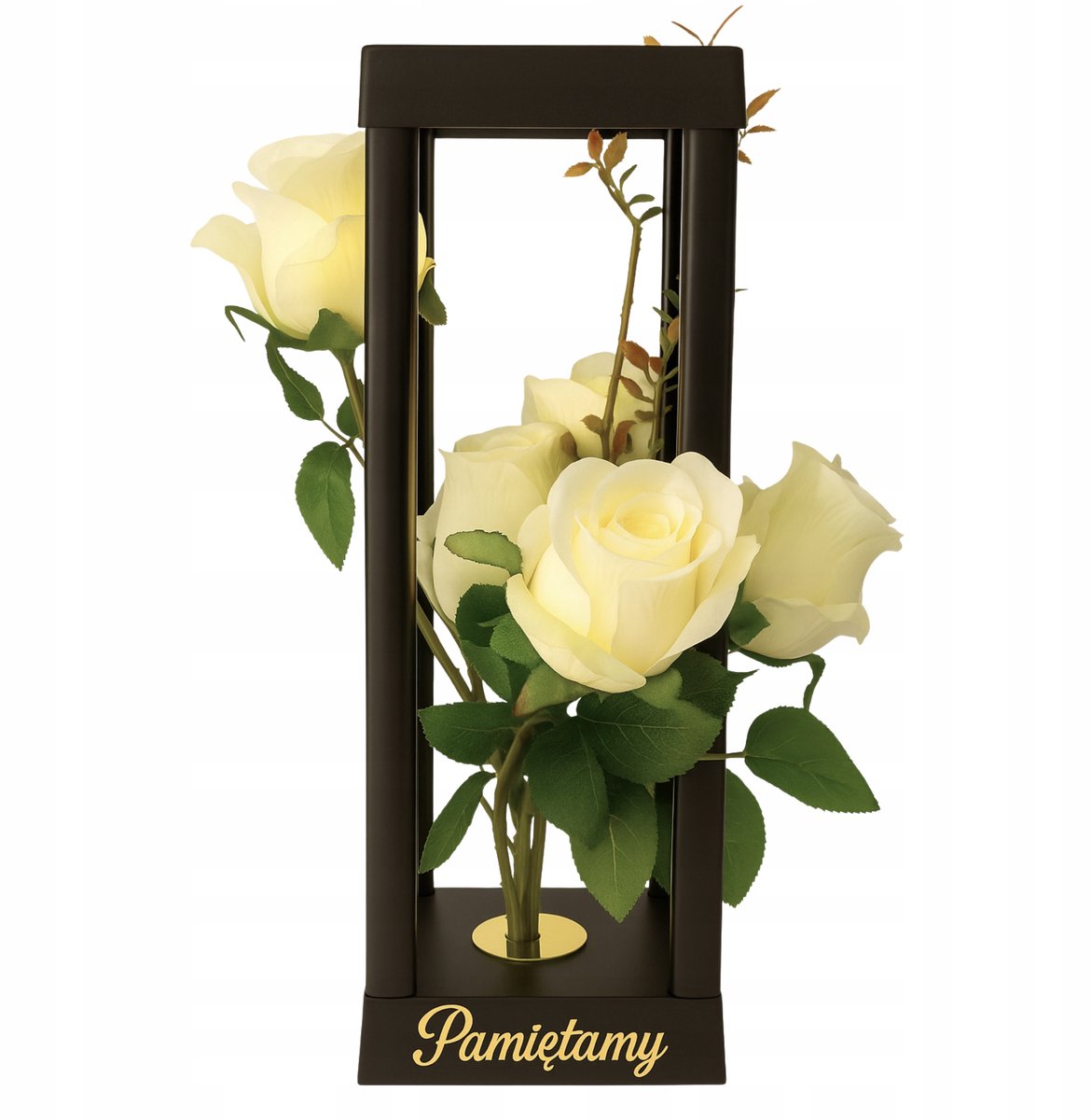 Zonnebloem Graflicht met Witte Rozen - Eeuwige Herinnering