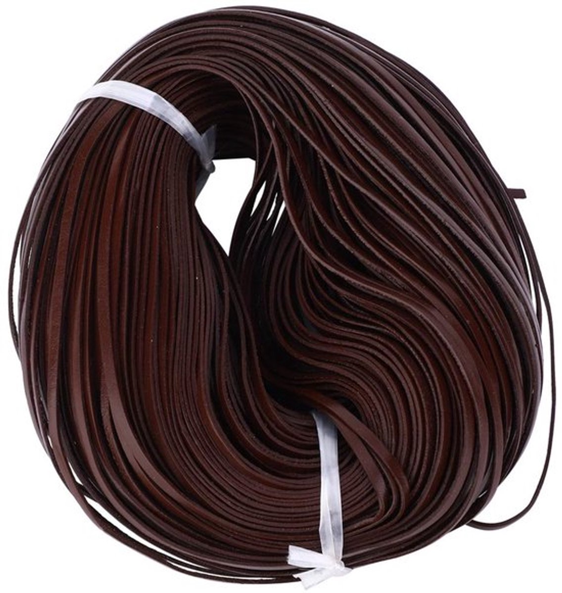 Kralenkoord, lederen strip Leren veters Strip Vlechten String Tan toepasbaar te gebruiken 100 m lang Duurzaam voor knutselworkshops Sieraden DIY Ambachten voor DIY(Diepe koffie 3 mm * 1 mm 100 m)