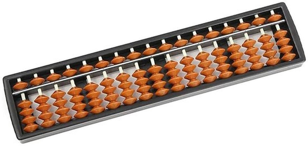 Rekenmachine van kunststof, kinderrekenmachine, 17-cijferig retro houten vierkant, Chinese abacus rekendoos, bruin