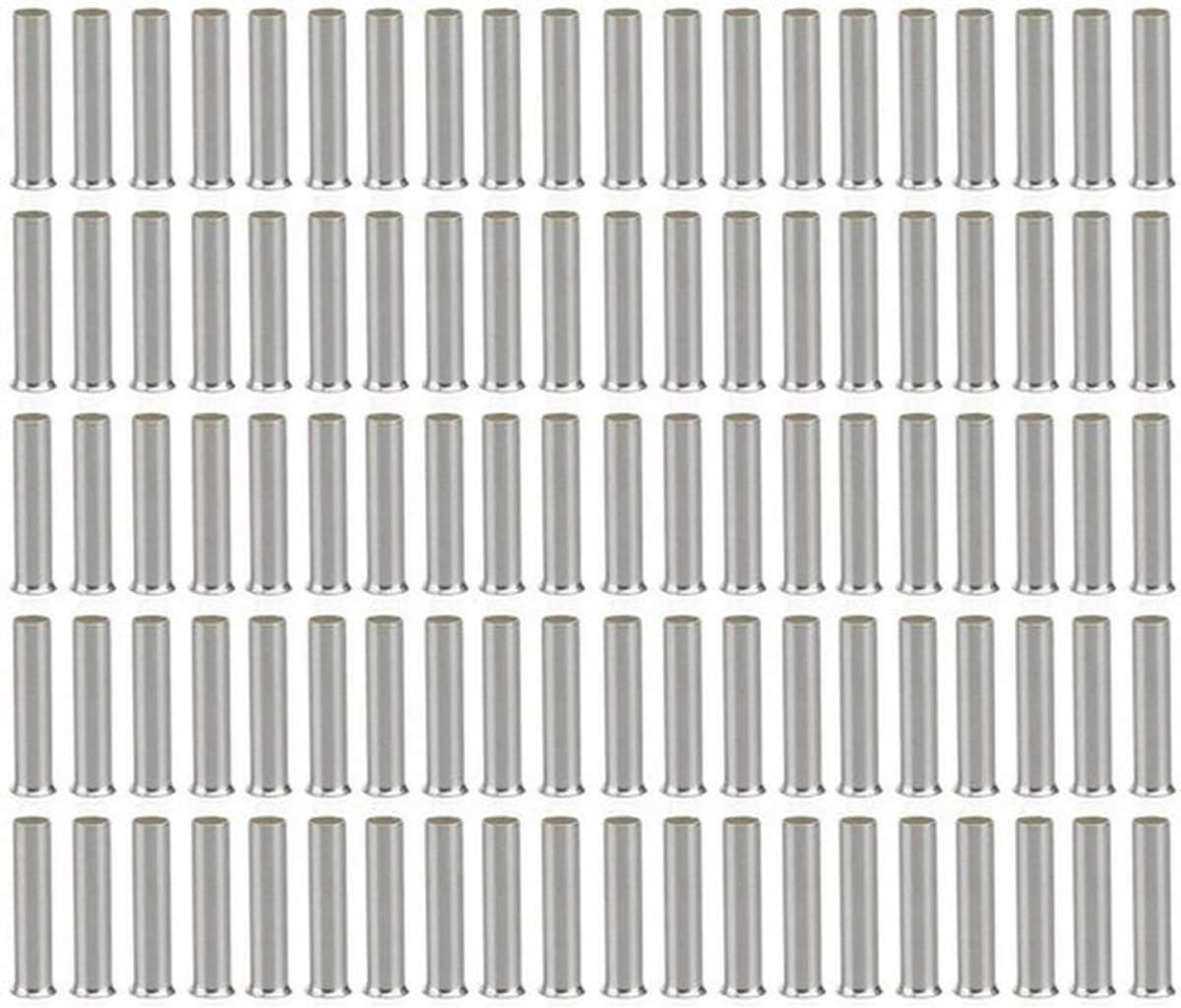 Niet-geïsoleerde krimpverbinders voor 6 mm² koperdraad - 100 stuks - krimpstekker - vertind - oxidatiebestendig
