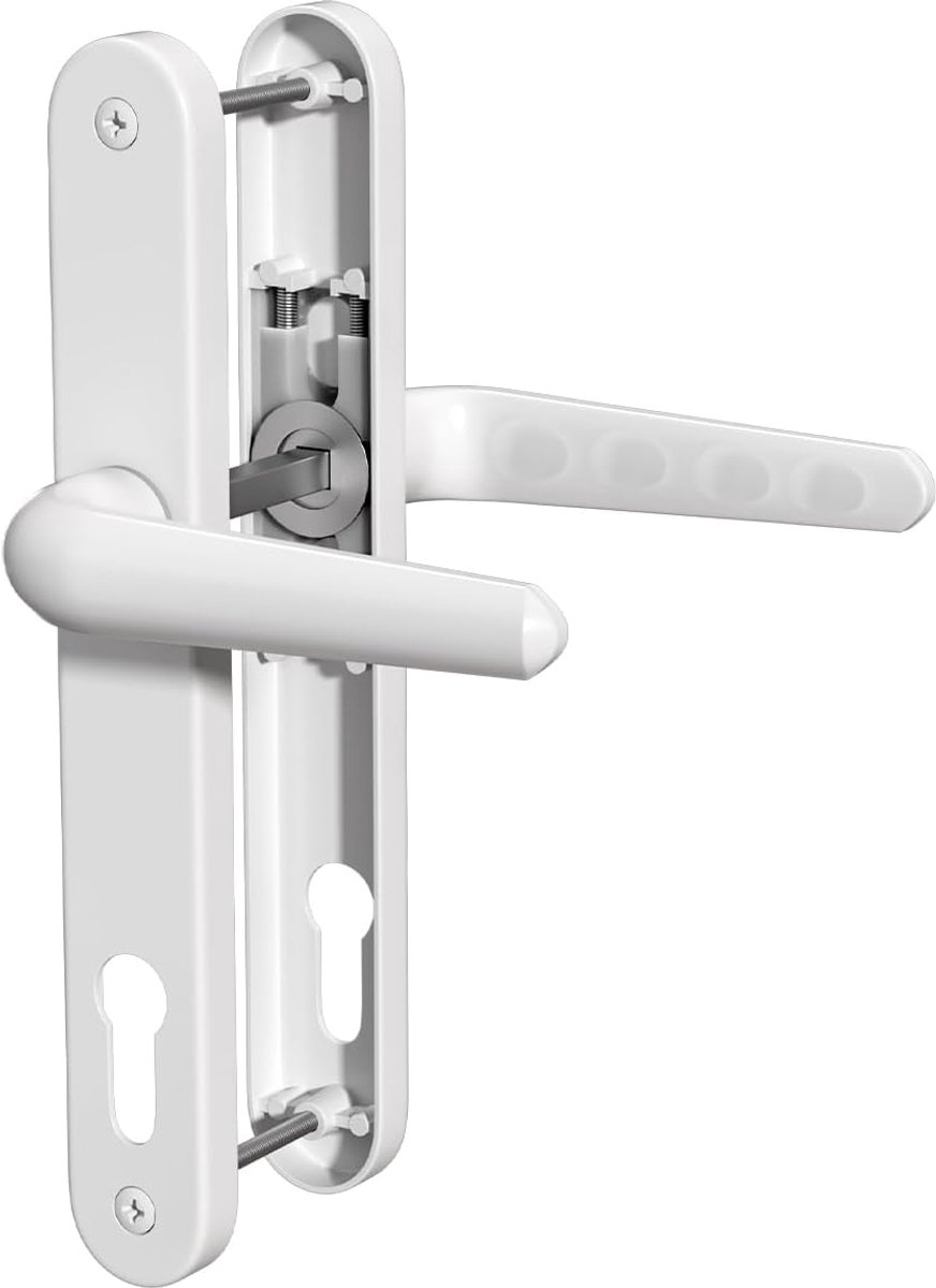 UPVC Deurhendel 92mm - Wit Aluminium - Hoogwaardige Veersysteem - Geschikt voor alle UPVC Deuren - SnelShoppen