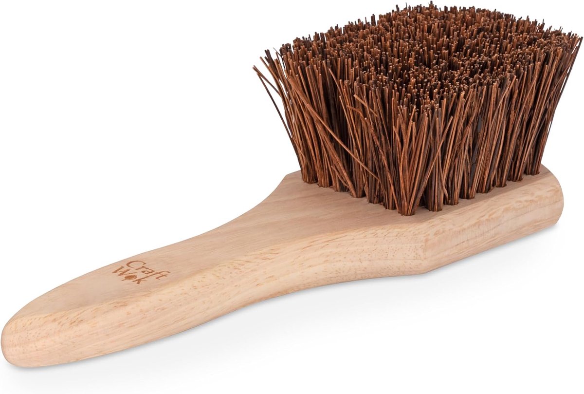 Wok schoonmaakborstel - compact formaat - bamboe haren - effectief reinigen van woks - SnelShoppen
