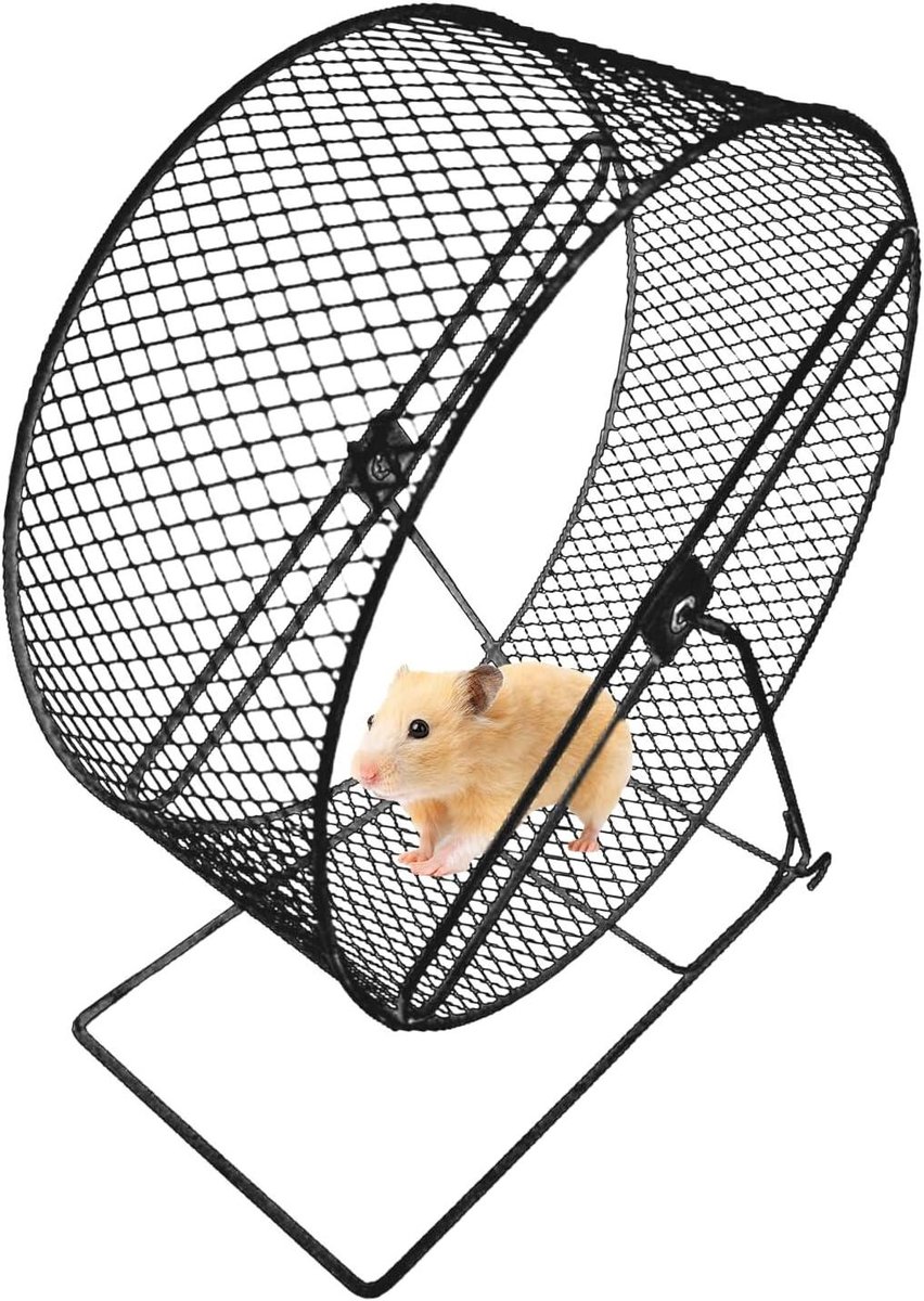 Hamster Loopwiel - Sportwiel Dier - Dier Beweging - Geruisloos Ontwerp - 30.7 x 25.4 x 17.2 cm - Zwart