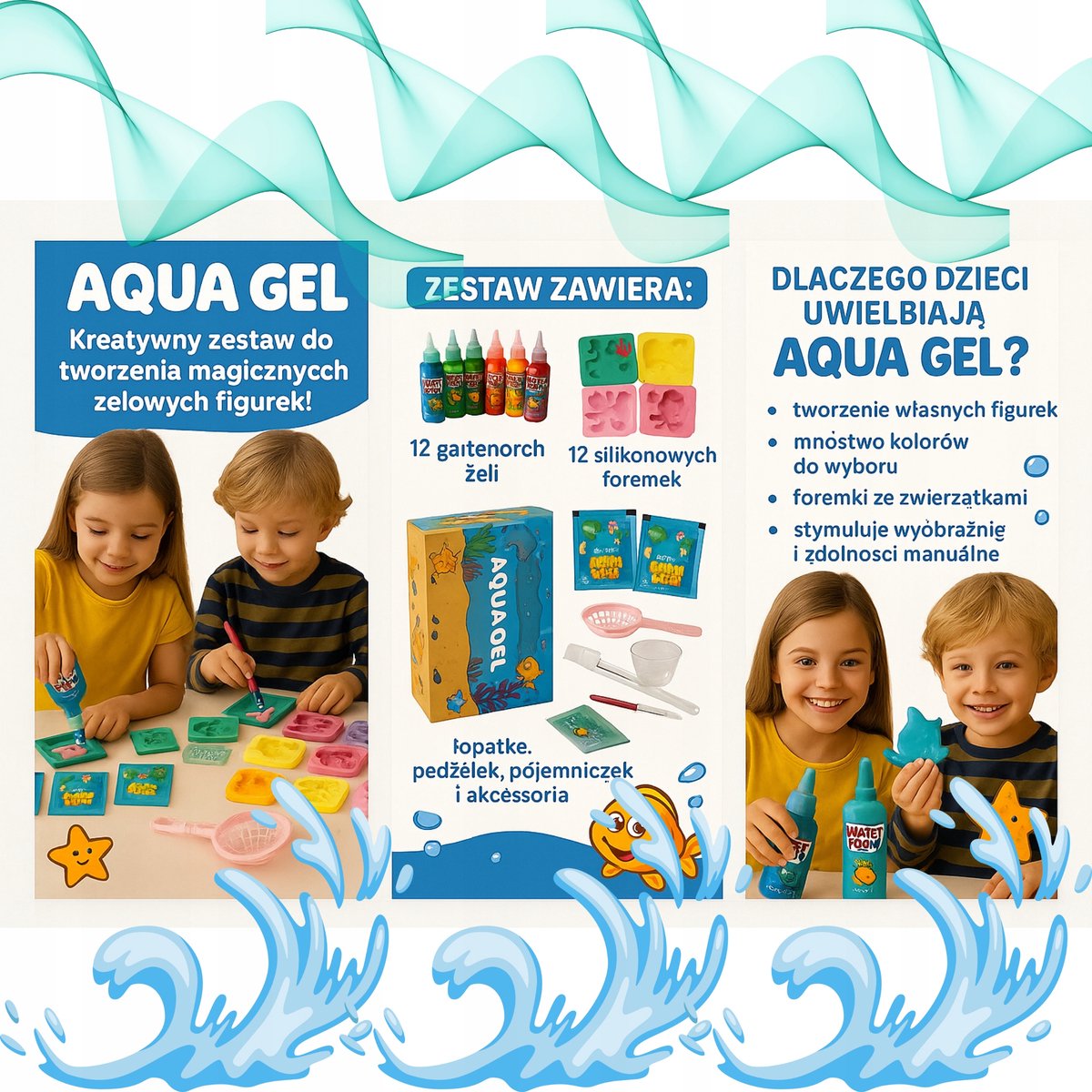 Aqua Gelz Creatieve Gel Speelgoed Set - 12 Kleuren & Vormen