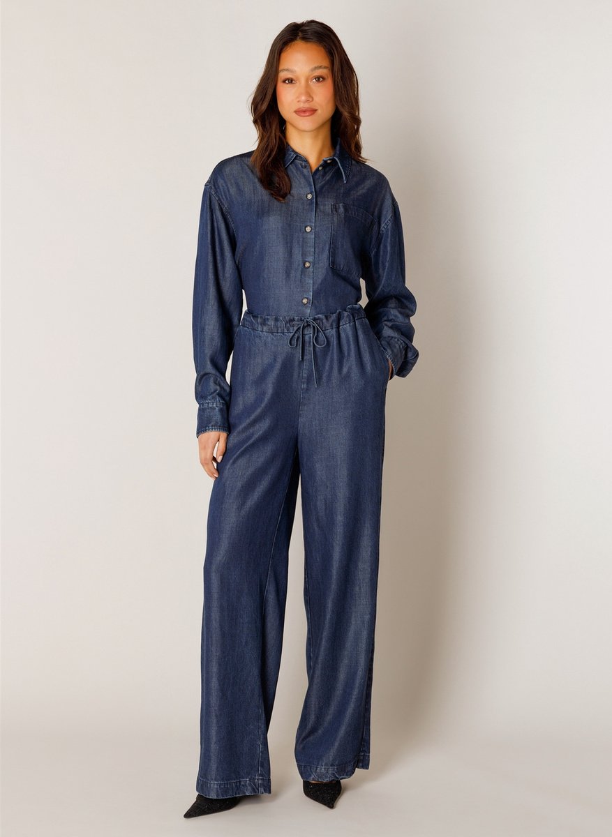 BASE LEVEL Naomi Pants - Mid Blue - maat W38 / L32