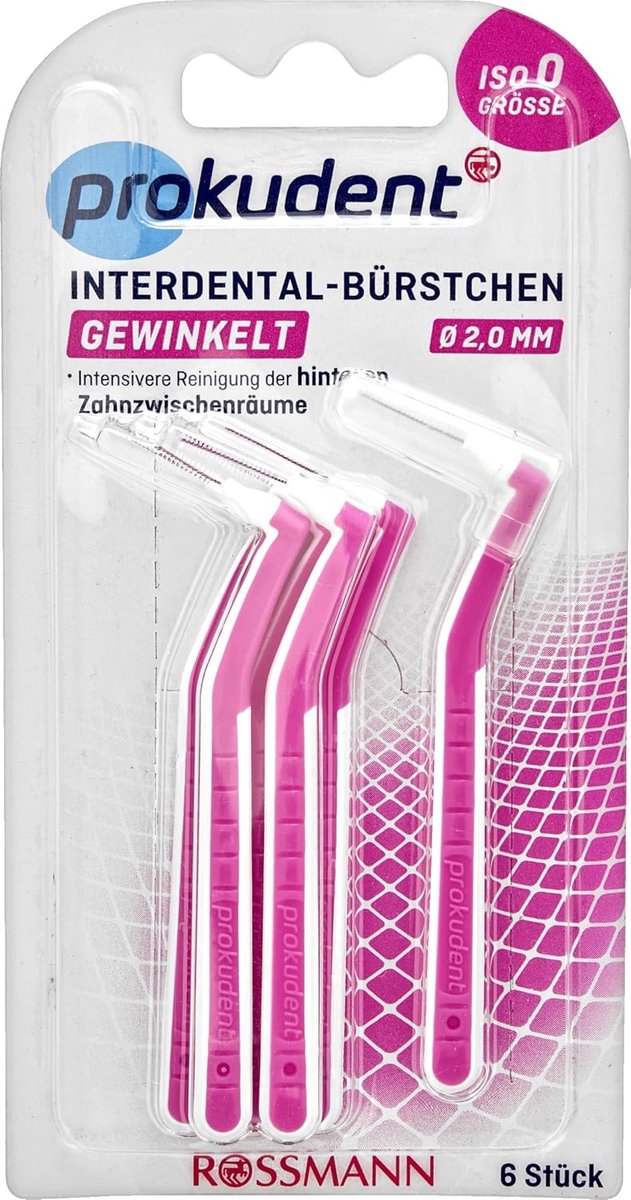 Interdentale borstels ISO 0/2mm - roze - zachte draad - effectieve plaqueverwijdering - ShopVlot