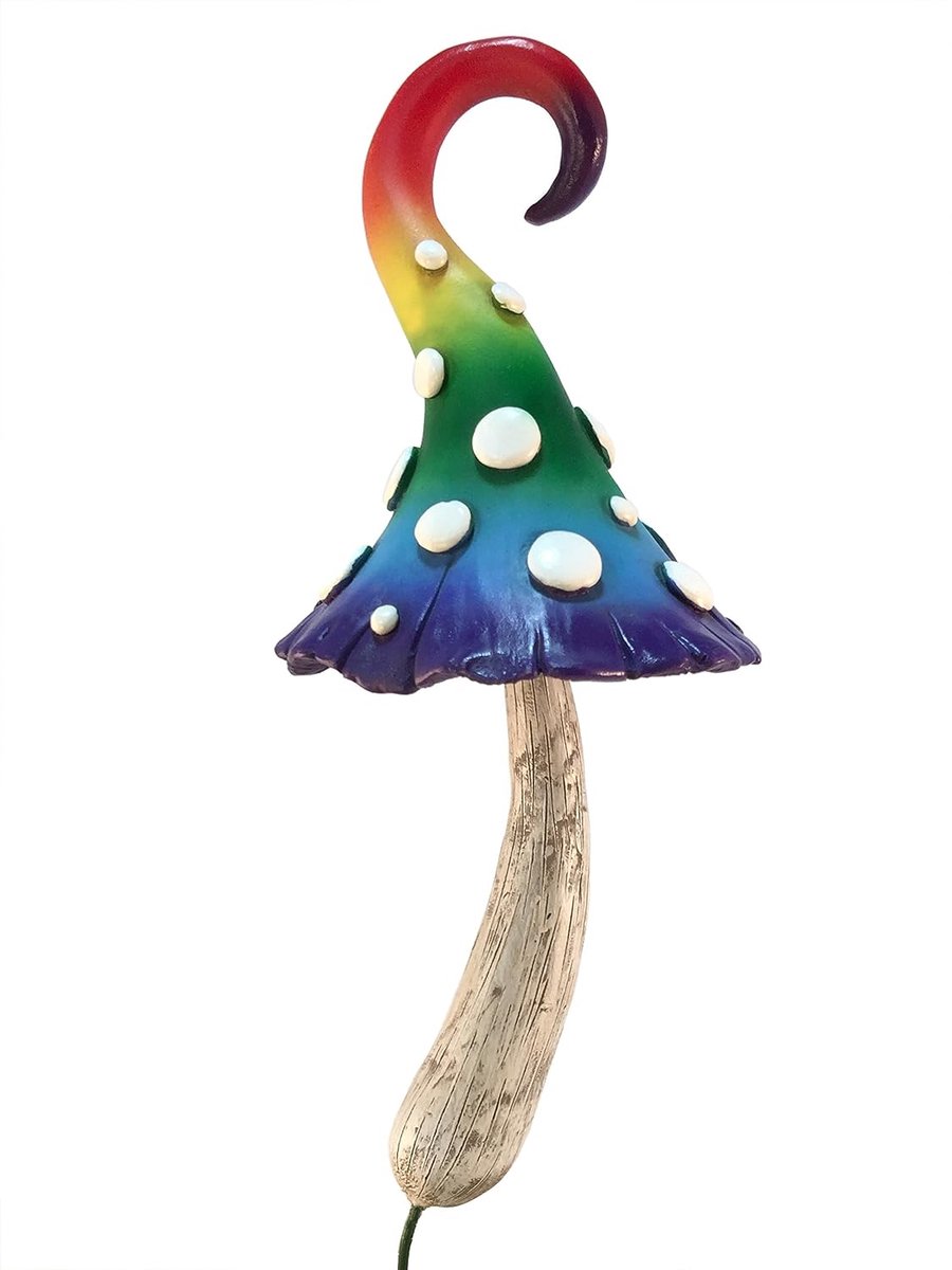 Miniatuur paddenstoel voor feeën tuin - regenboog - kleurrijk ontwerp - perfect voor gnomes - ShopVlot