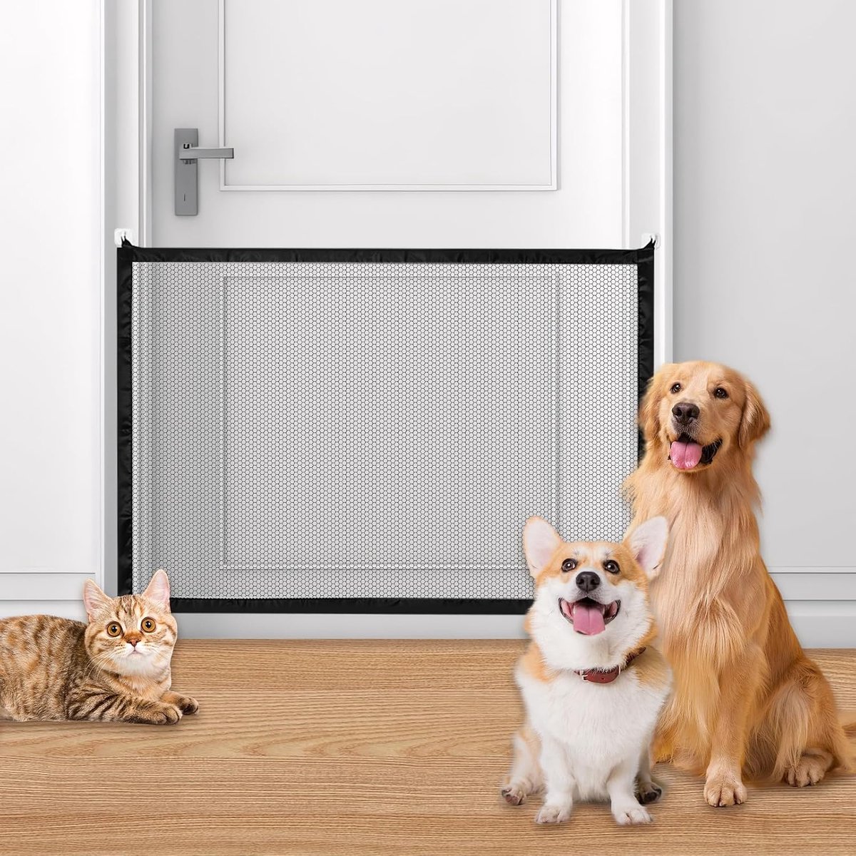 Honden trapbeschermnet 110 x 70 cm - Uitrekbaar - Geen boren - Voor binnen en buiten gebruik - SnelShoppen