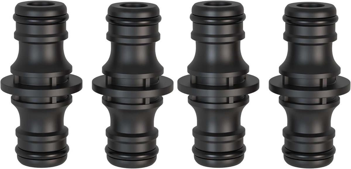 Hose Coupling 1/2 Inch - 4 Stuks Dubbel Stekker - Tuinslang Aansluitstukken - Eenvoudig Verbinden van Slangen - SnelShoppen