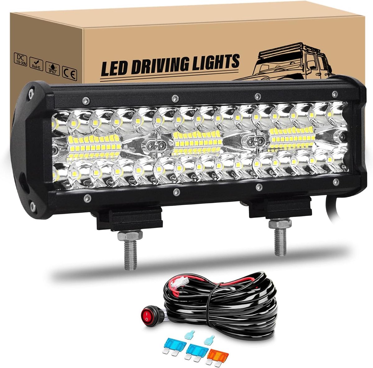 LED lichtstrip 23 cm - 180 W - lange afstandshelderheid - ideaal voor off-road voertuigen - SnelShoppen