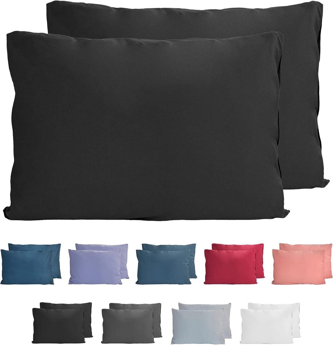 Kussenhoezen 40x60 cm - Premium Jersey - 100% Katoen - Superzacht en Ademend - SnelShoppen