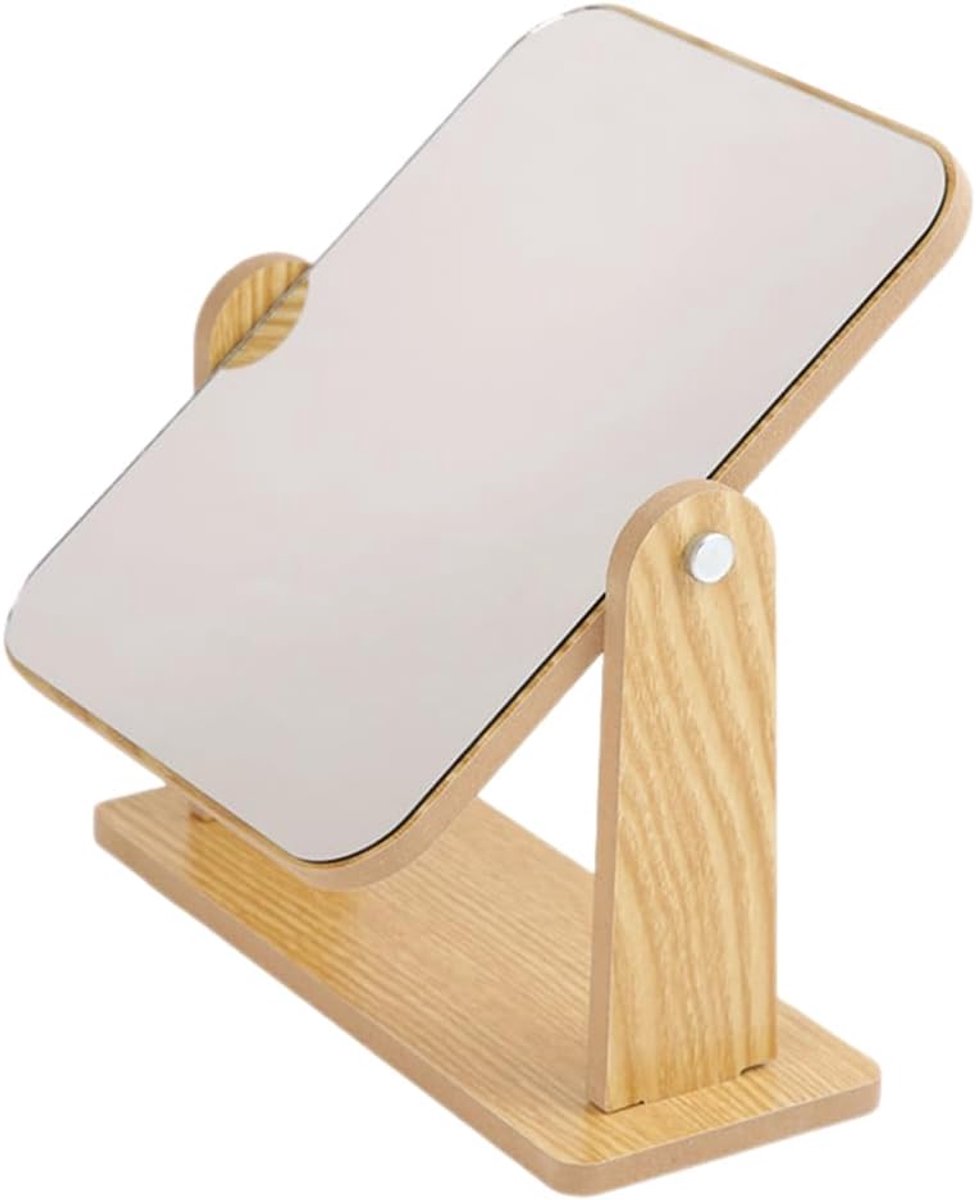 Makeup Spiegel 360° Rotatable - Houten Frame - Minimalistisch Design - Perfect voor Schoonheid - ShopVlot